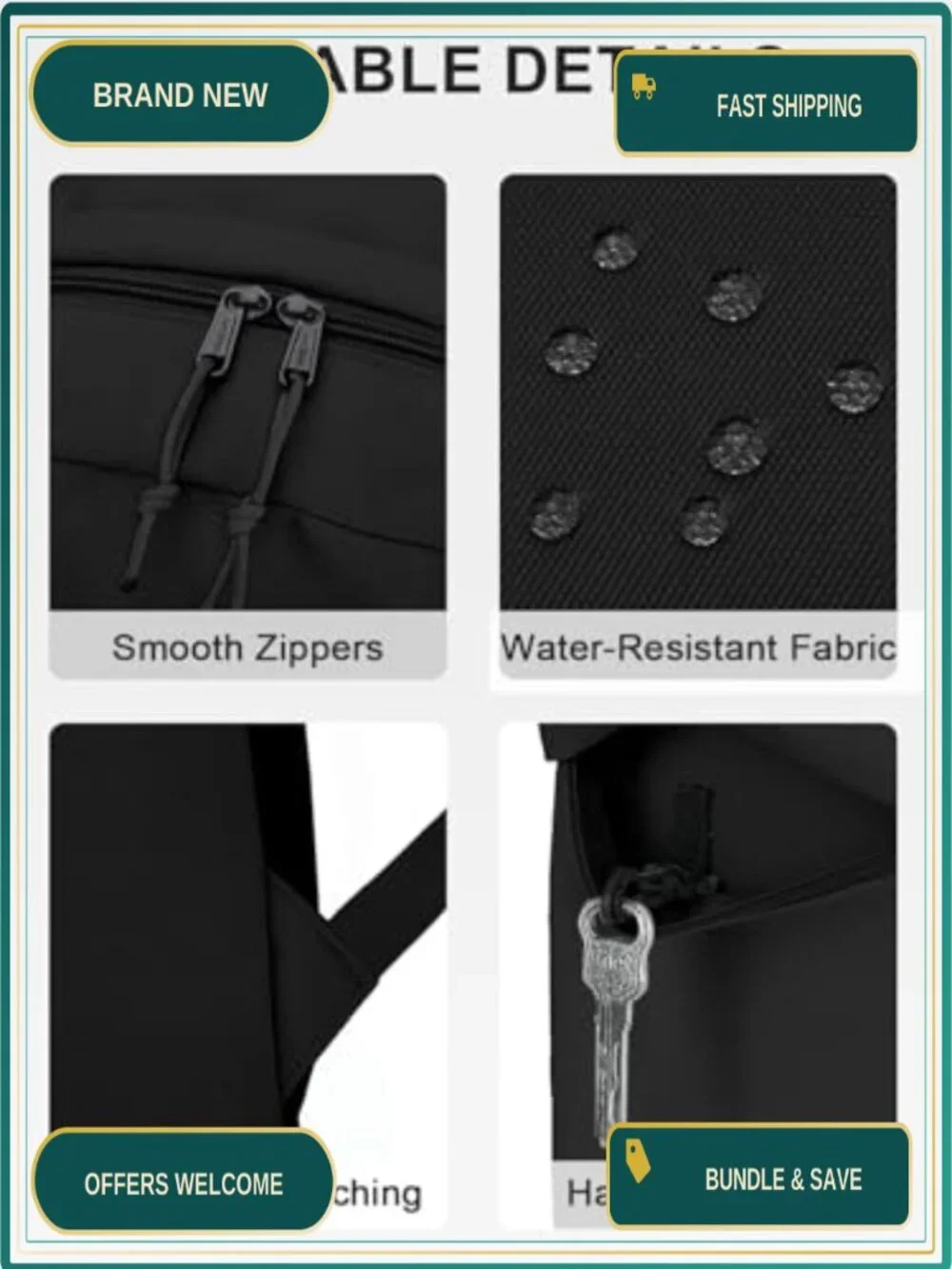 Lightweight Water Resistant Polyester Backpack with Bottle Pockets for School